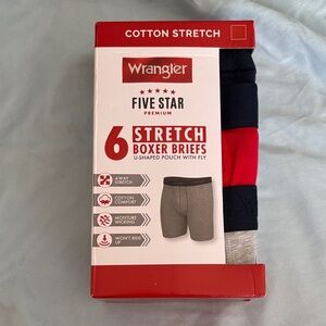 Wrangler Boxer Briefs 6-Pack in Navy, Red, and Gray
